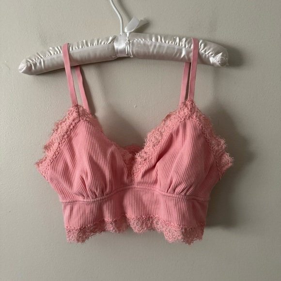 Aerie baby pink ribbed bralette M - Picture 2 of 5